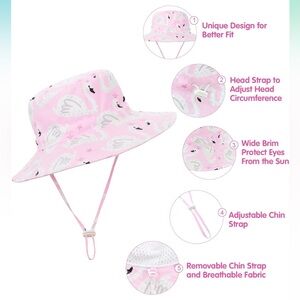 NWT pink swan baby sun hat 12-24 mos 🦢